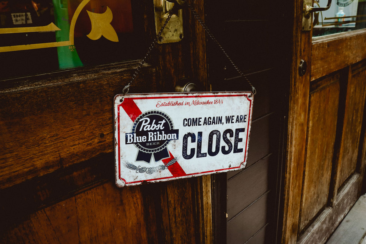 レア Pabst Blue Ribbon Open Close サイン 看板