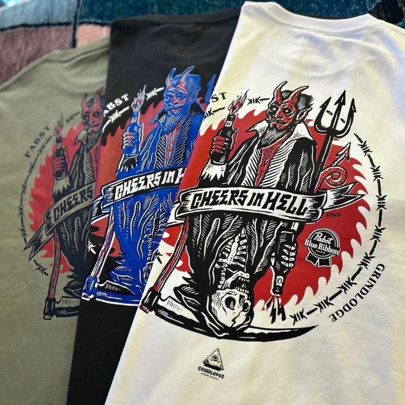 GRINDLODGE×PabstBlueRibbon　TEE Ver2